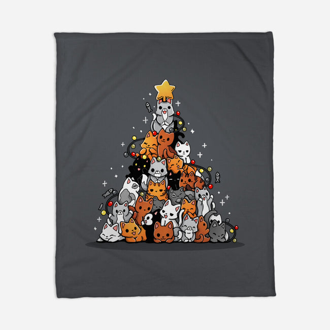Christmas Tree Kittens-None-Fleece-Blanket-Vallina84