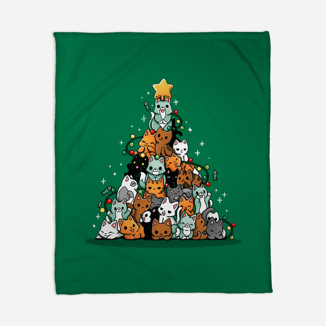 Christmas Tree Kittens-None-Fleece-Blanket-Vallina84