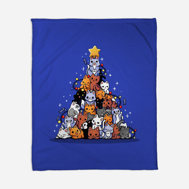 Christmas Tree Kittens-None-Fleece-Blanket-Vallina84