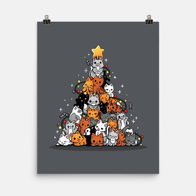 Christmas Tree Kittens-None-Matte-Poster-Vallina84
