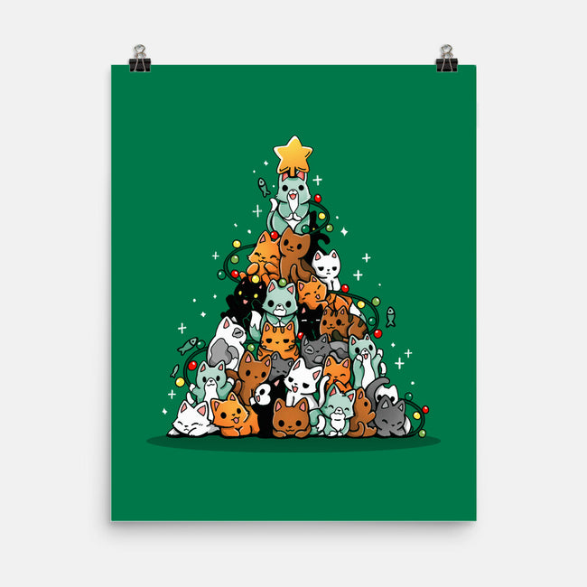 Christmas Tree Kittens-None-Matte-Poster-Vallina84