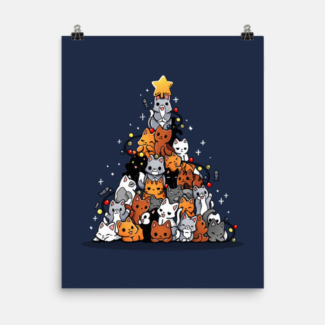 Christmas Tree Kittens-None-Matte-Poster-Vallina84