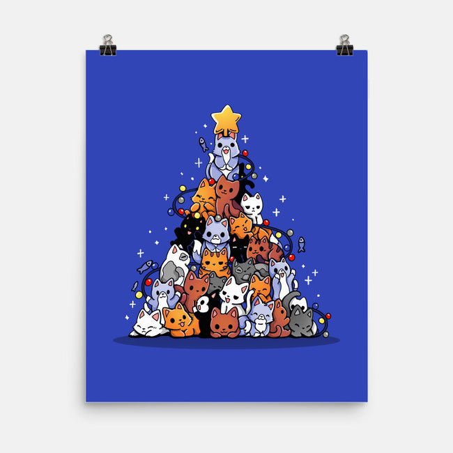 Christmas Tree Kittens-None-Matte-Poster-Vallina84