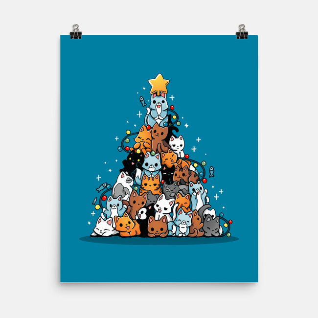 Christmas Tree Kittens-None-Matte-Poster-Vallina84