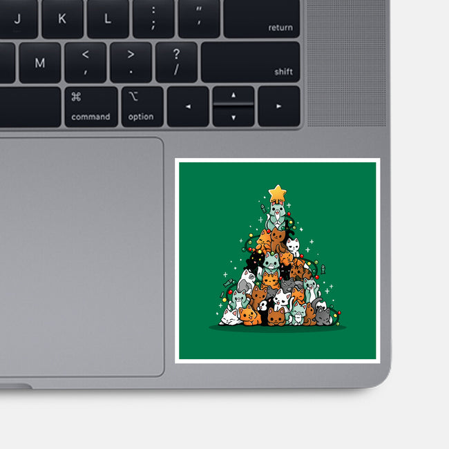 Christmas Tree Kittens-None-Glossy-Sticker-Vallina84