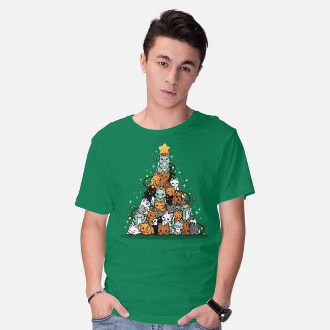 Christmas Tree Kittens-Mens-Basic-Tee-Vallina84