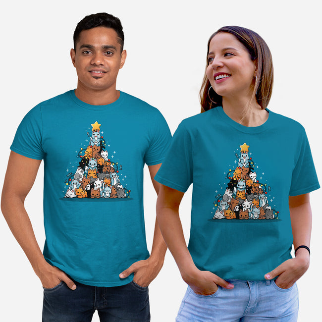 Christmas Tree Kittens-Unisex-Basic-Tee-Vallina84