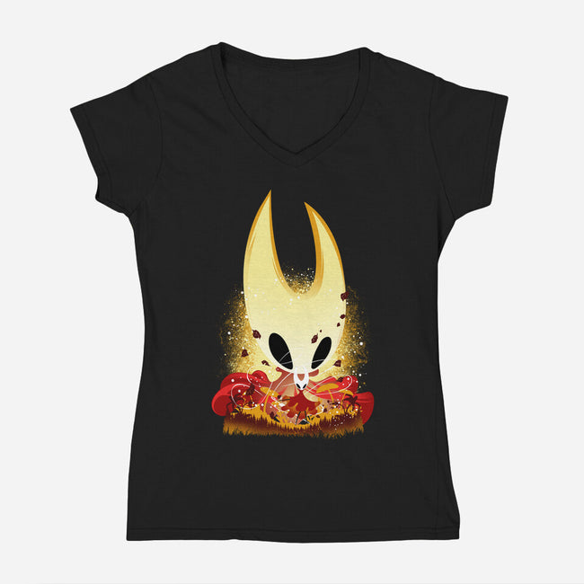 The Hornet Of Silksong-Womens-V-Neck-Tee-hypertwenty