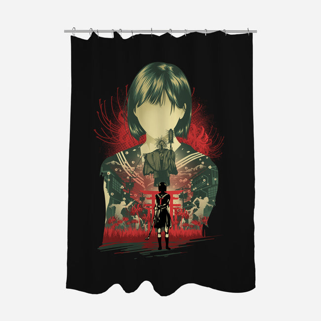 Silent Blossom-None-Polyester-Shower Curtain-hypertwenty