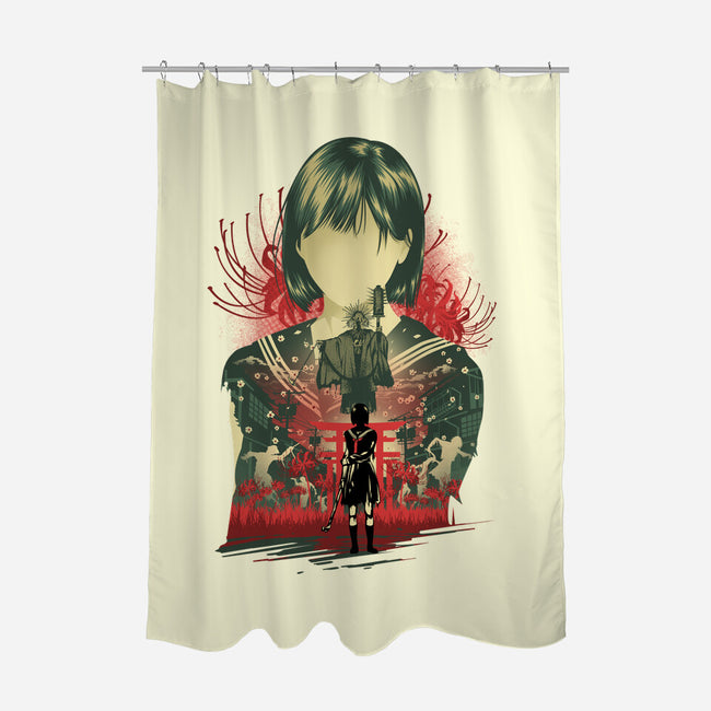 Silent Blossom-None-Polyester-Shower Curtain-hypertwenty