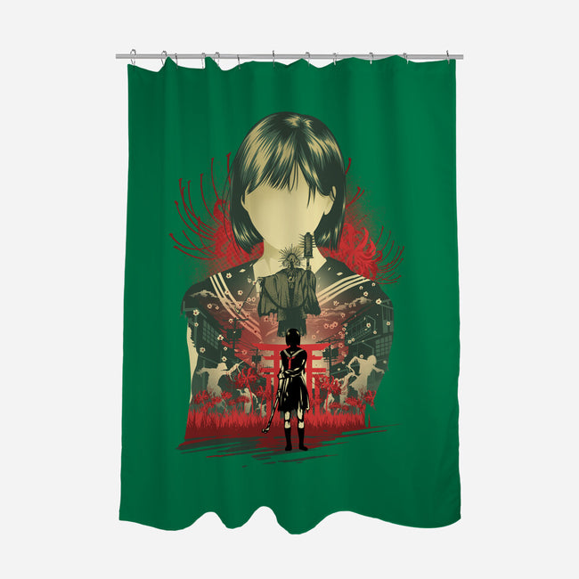 Silent Blossom-None-Polyester-Shower Curtain-hypertwenty