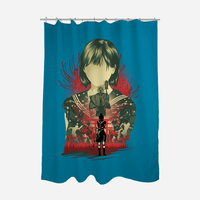 Silent Blossom-None-Polyester-Shower Curtain-hypertwenty