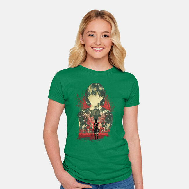 Silent Blossom-Womens-Fitted-Tee-hypertwenty