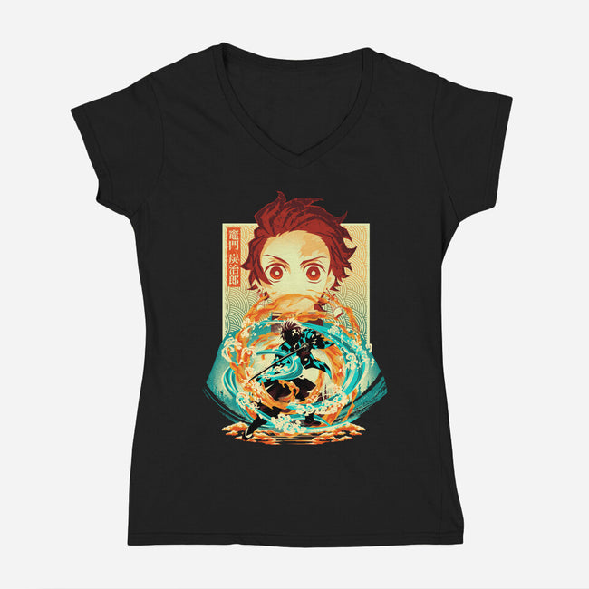 Water And Flame Within-Womens-V-Neck-Tee-hypertwenty