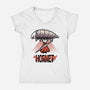 Princess And The Bell Beast-Womens-V-Neck-Tee-Astrobot Invention