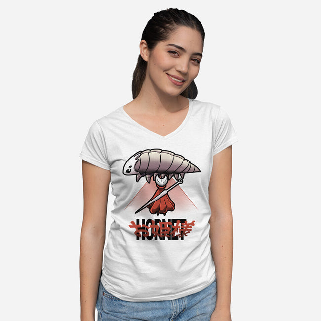 Princess And The Bell Beast-Womens-V-Neck-Tee-Astrobot Invention