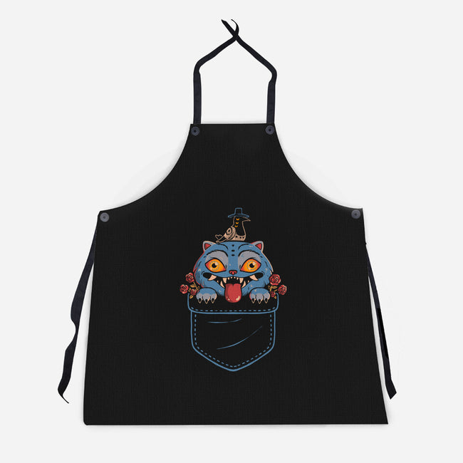 Blue Tiger Pocket-Unisex-Kitchen-Apron-Arigatees