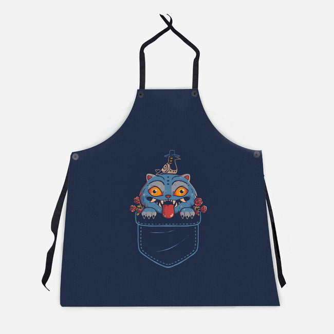 Blue Tiger Pocket-Unisex-Kitchen-Apron-Arigatees