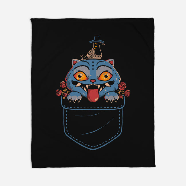 Blue Tiger Pocket-None-Fleece-Blanket-Arigatees