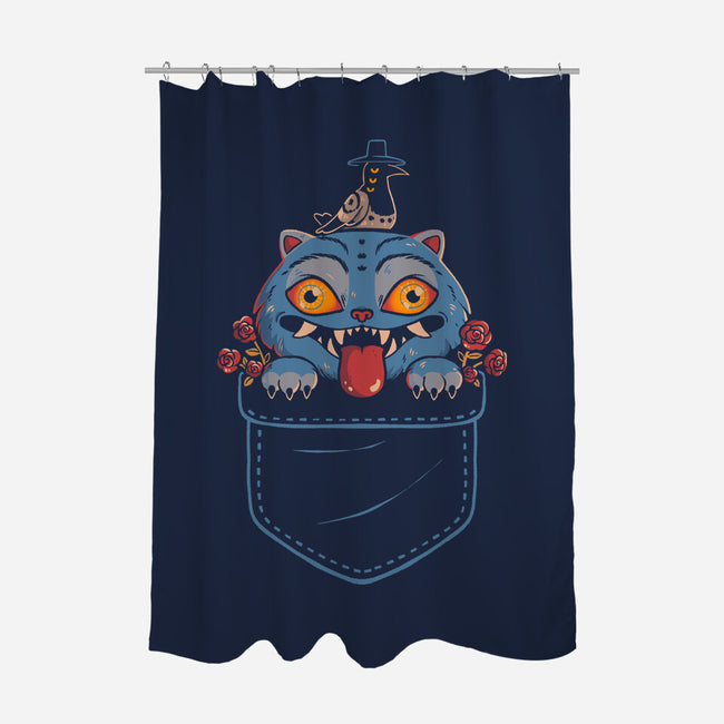 Blue Tiger Pocket-None-Polyester-Shower Curtain-Arigatees