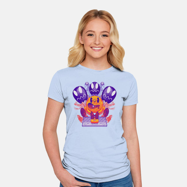 Pacman Ouija-Womens-Fitted-Tee-Samuel