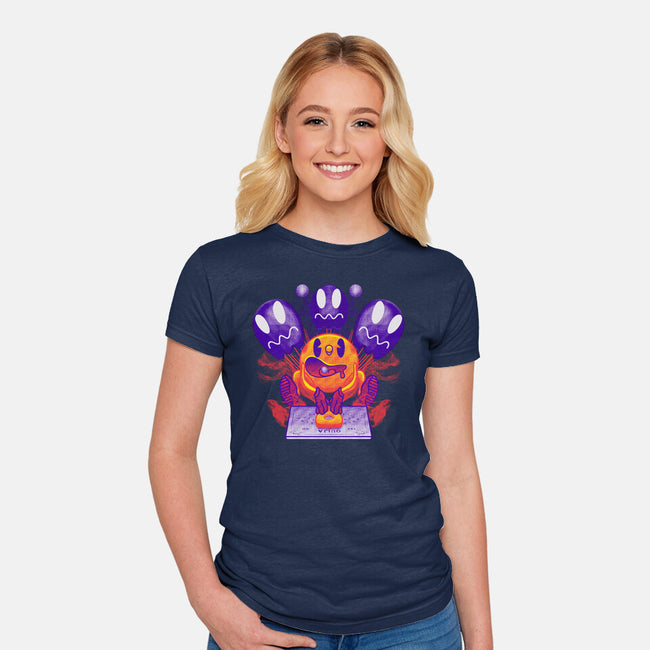 Pacman Ouija-Womens-Fitted-Tee-Samuel