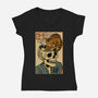 Skull Noodles And Cat Uikioe-Womens-V-Neck-Tee-fanfabio