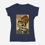 Skull Noodles And Cat Uikioe-Womens-V-Neck-Tee-fanfabio