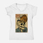 Skull Noodles And Cat Uikioe-Womens-V-Neck-Tee-fanfabio