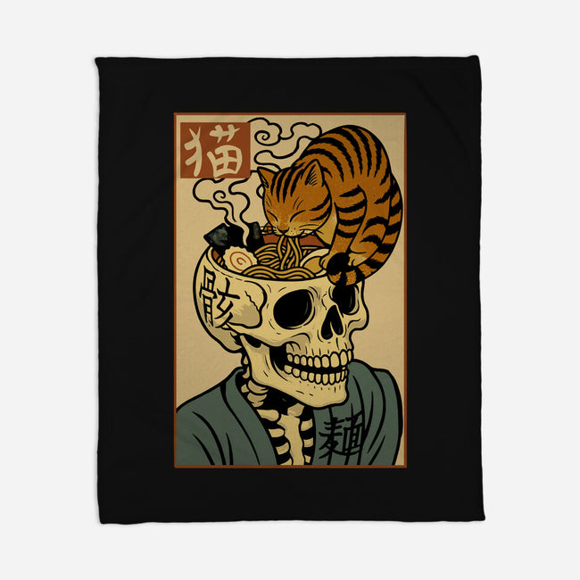 Skull Noodles And Cat Uikioe-None-Fleece-Blanket-fanfabio