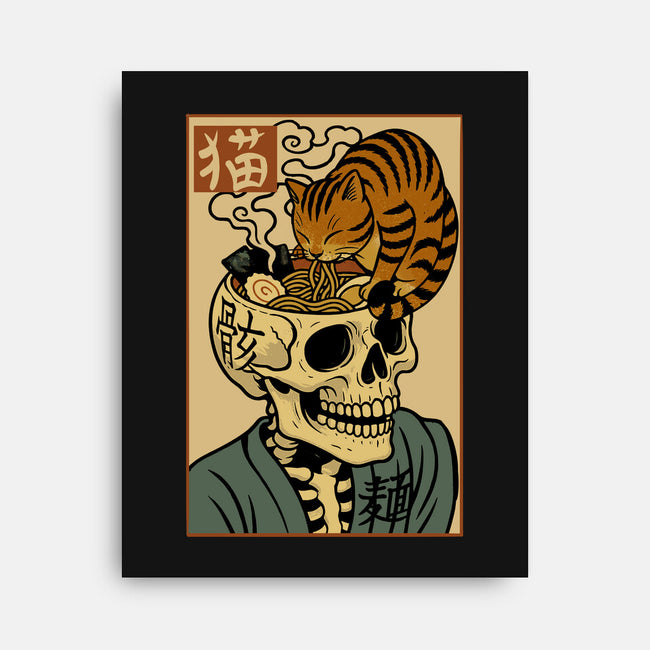 Skull Noodles And Cat Uikioe-None-Stretched-Canvas-fanfabio
