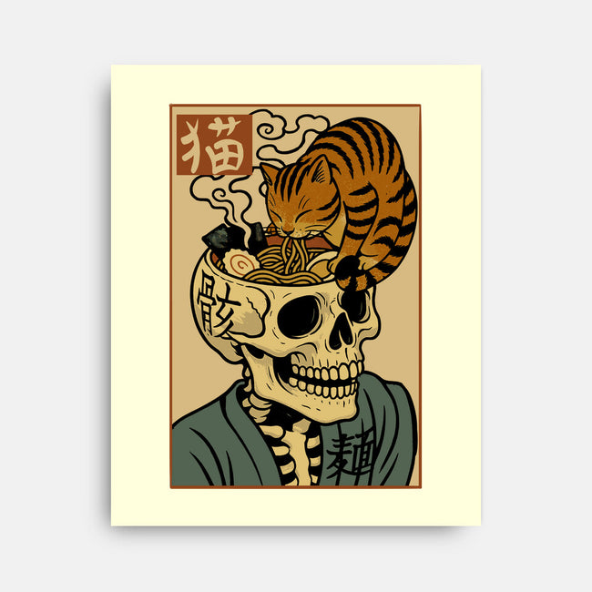 Skull Noodles And Cat Uikioe-None-Stretched-Canvas-fanfabio