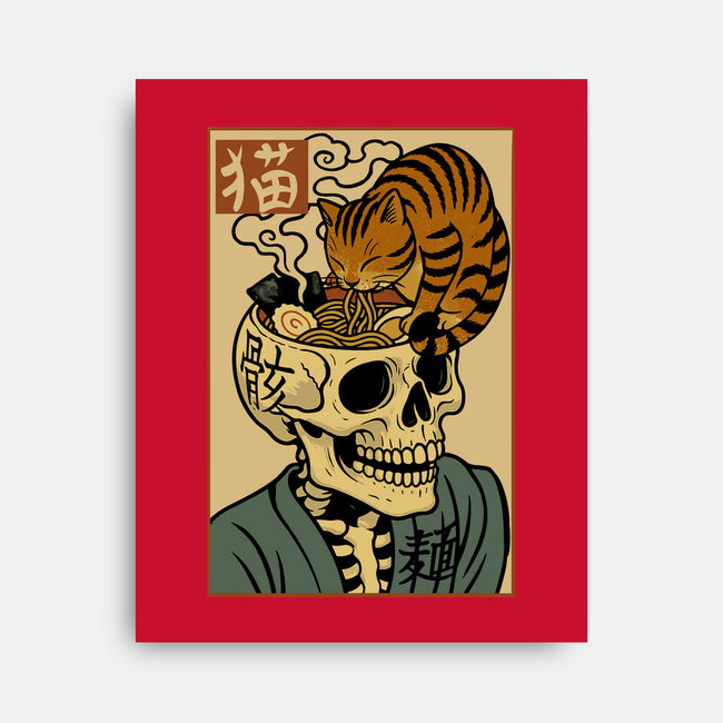 Skull Noodles And Cat Uikioe-None-Stretched-Canvas-fanfabio