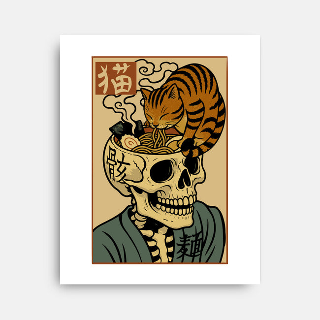 Skull Noodles And Cat Uikioe-None-Stretched-Canvas-fanfabio
