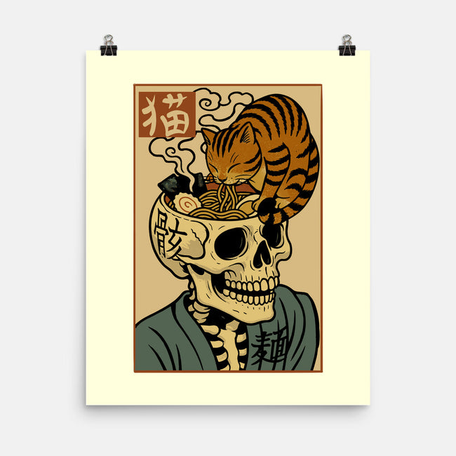 Skull Noodles And Cat Uikioe-None-Matte-Poster-fanfabio