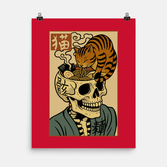 Skull Noodles And Cat Uikioe-None-Matte-Poster-fanfabio