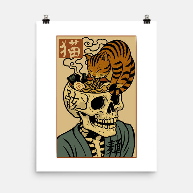 Skull Noodles And Cat Uikioe-None-Matte-Poster-fanfabio