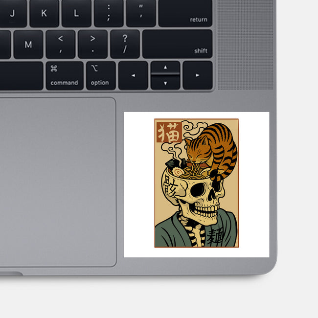 Skull Noodles And Cat Uikioe-None-Glossy-Sticker-fanfabio