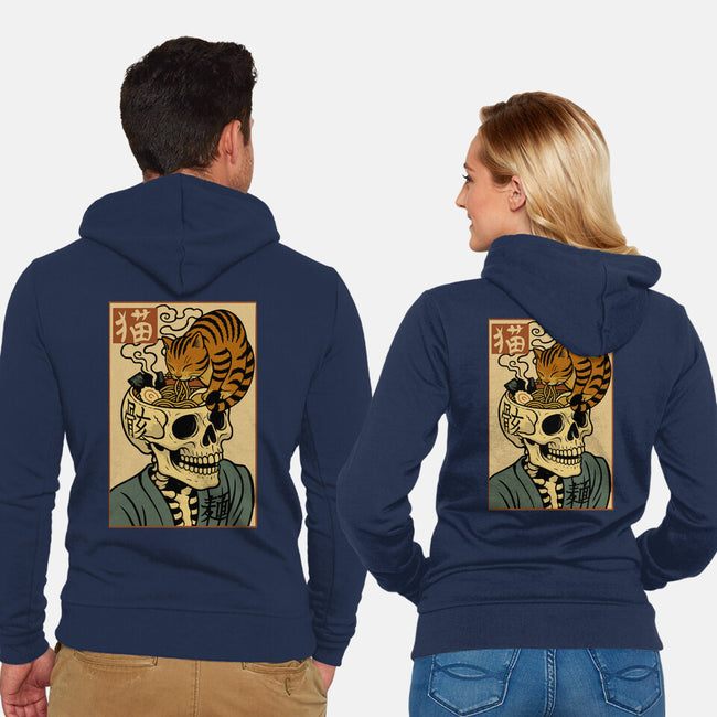 Skull Noodles And Cat Uikioe-Unisex-Zip-Up-Sweatshirt-fanfabio