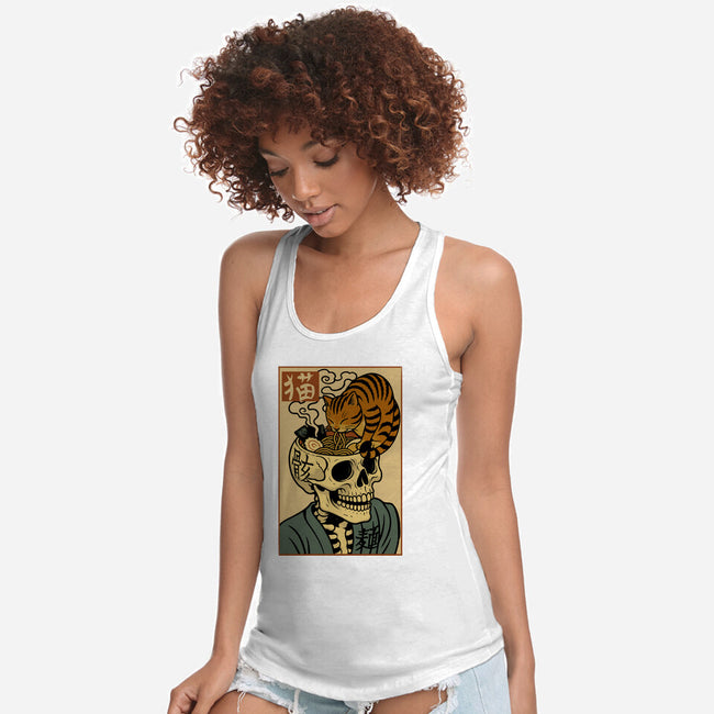 Skull Noodles And Cat Uikioe-Womens-Racerback-Tank-fanfabio