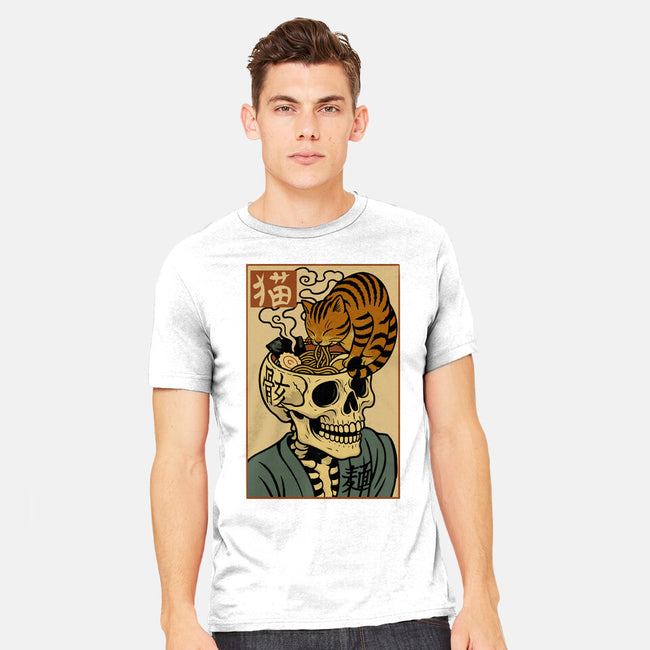 Skull Noodles And Cat Uikioe-Mens-Heavyweight-Tee-fanfabio