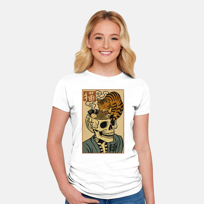 Skull Noodles And Cat Uikioe-Womens-Fitted-Tee-fanfabio
