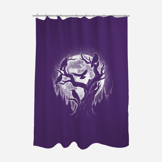 Moonlight Crow-None-Polyester-Shower Curtain-fanfreak1