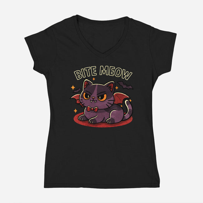 Bite Meow-Womens-V-Neck-Tee-fanfreak1