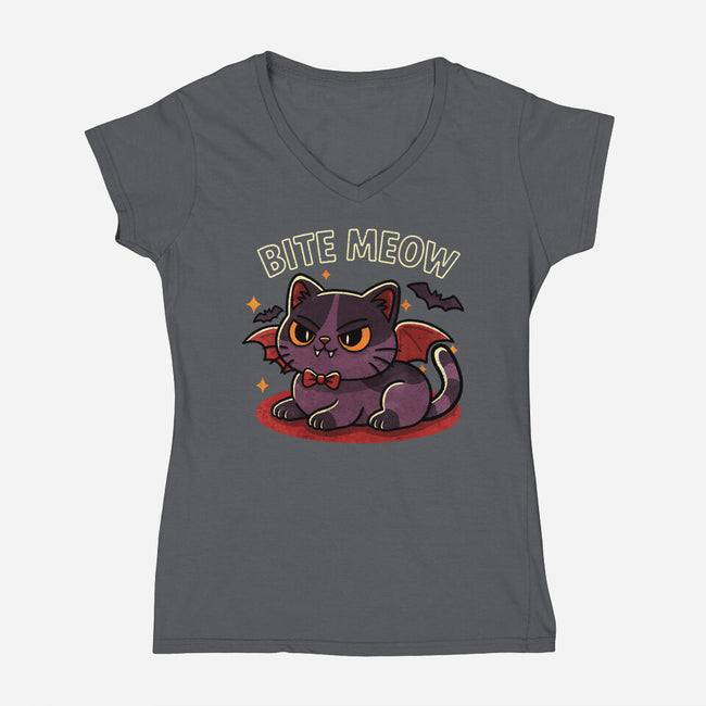 Bite Meow-Womens-V-Neck-Tee-fanfreak1