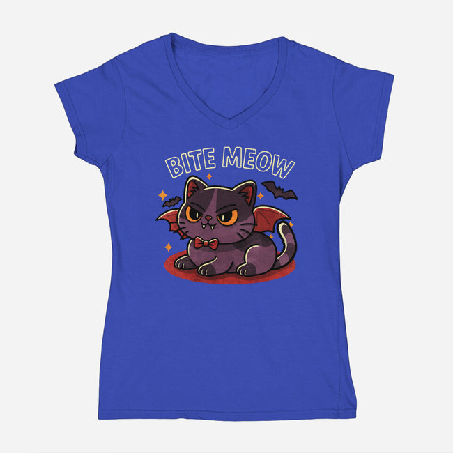 Bite Meow-Womens-V-Neck-Tee-fanfreak1