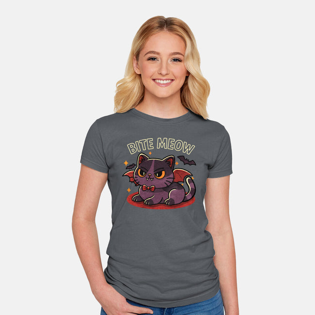 Bite Meow-Womens-Fitted-Tee-fanfreak1