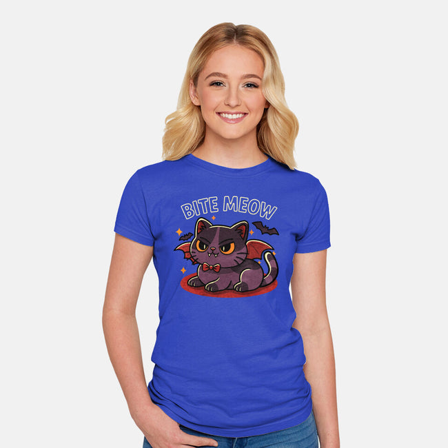 Bite Meow-Womens-Fitted-Tee-fanfreak1