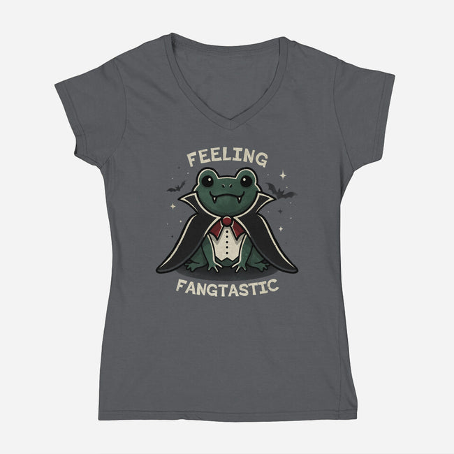 Vampire Frog-Womens-V-Neck-Tee-fanfreak1