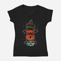 Pumpkin Totem-Womens-V-Neck-Tee-fanfreak1